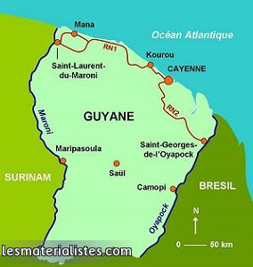 Carte de la Guyane