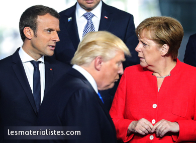 Emmanuel Macron, Angela Merkel et Donald Trump au G7